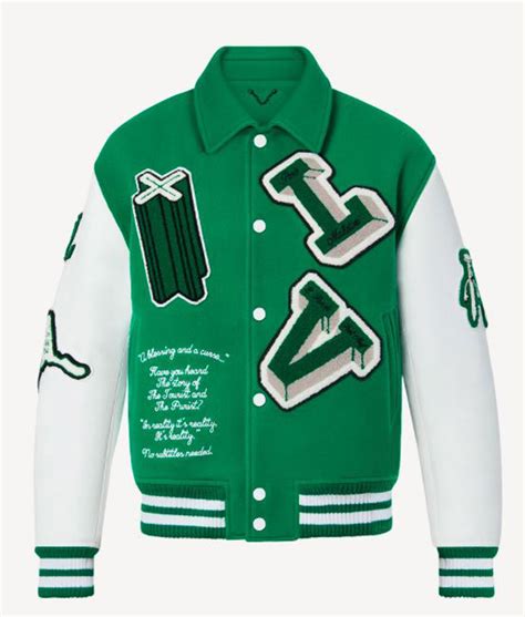 louis vuitton varsity jacket green.